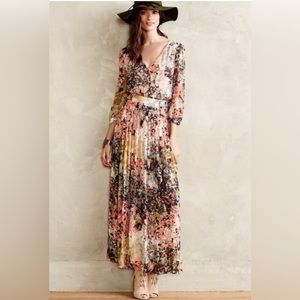 Moulinette Soeurs Floral Maxi Dress in Pink, Yellow, Black
